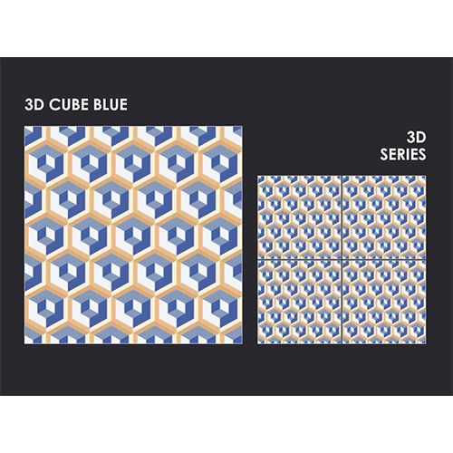 3D Cube Blue Series Vitrified Tiles