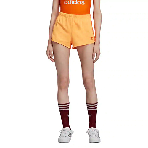 Yellow Ladies 3-Stripes Sports Shorts