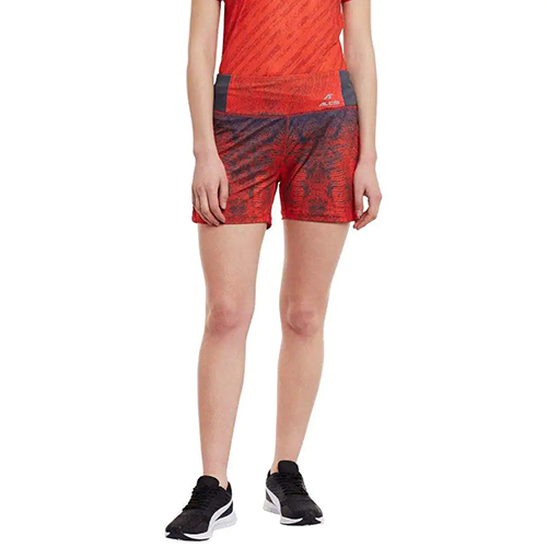 Red Ladies Slim Fit Sports Shorts