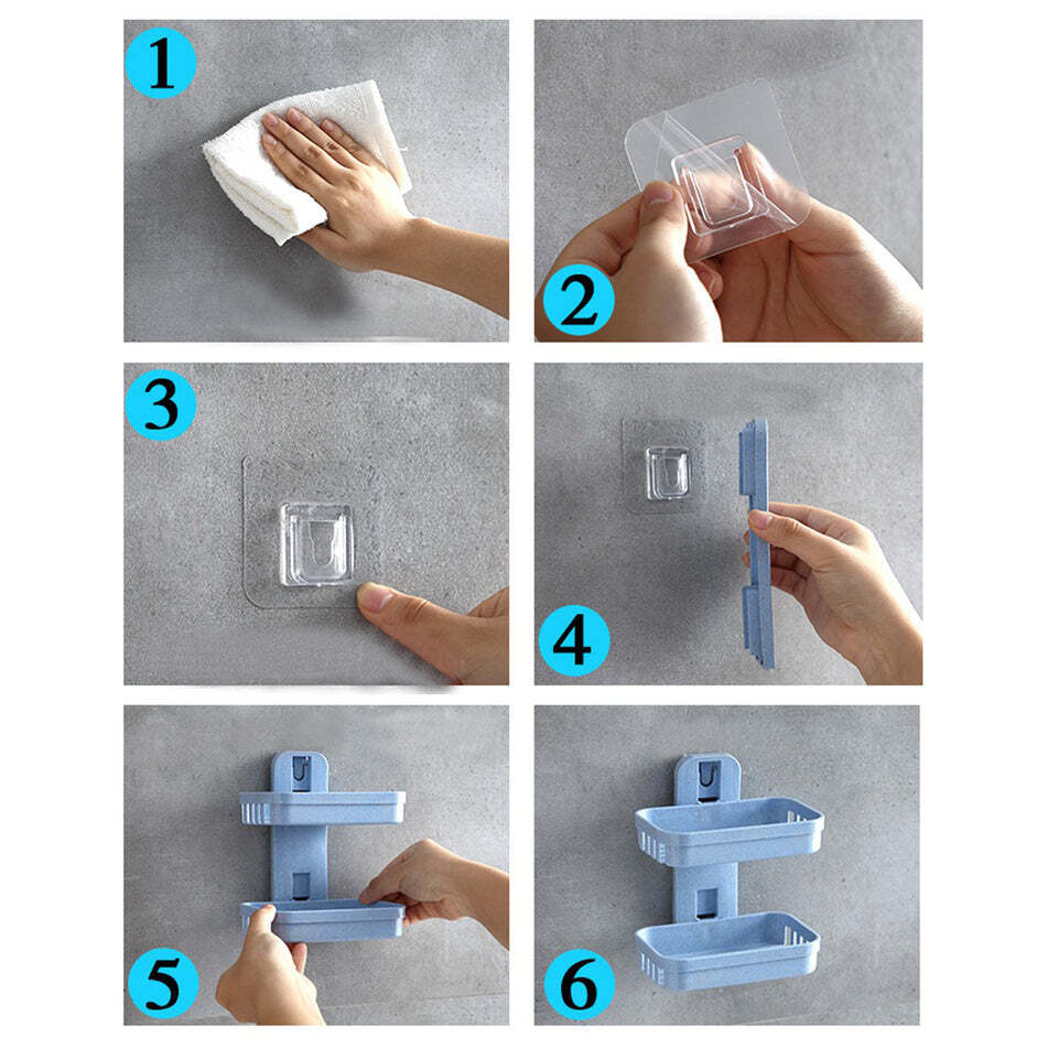PLASTIC WALL DOUBLE LAYER SOAP STAND HOLDER (4762)