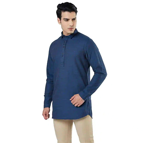 Teal Mens Short Kurta