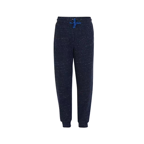 Kids Melange Jogger - Cotton Corduroy, Blue Color  | Breathable, Washable, Modern Printed Style for Boys Aged 5-6 Years