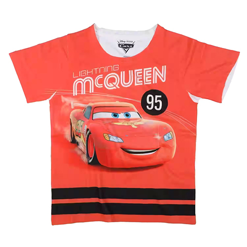 Kids Pixar Cars T-Shirt - Polyester, Red Color | Breathable, Washable, Short Sleeves, Modern Style for Boys