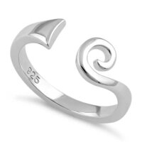 925 Sterling Silver Beautiful Handmade Open Swirl Plain Silver Ring