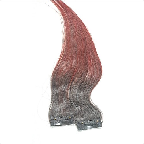 Clip In Strak Burgundy And Black Mixed Color