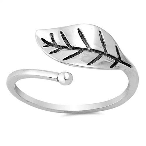 925 Sterling Silver Beautiful Handcrafted Open Leaf Plain Silver Ring