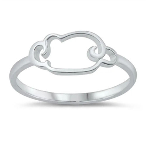 925 Sterling Silver Handcrafted Cloud Ring Plain Silver Cloud Ring