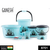 Plastic Bathroom Set 6 Pcs Bath Set