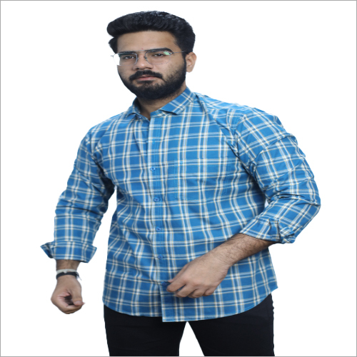 Satin Tc 11461 Blue Check Shirt