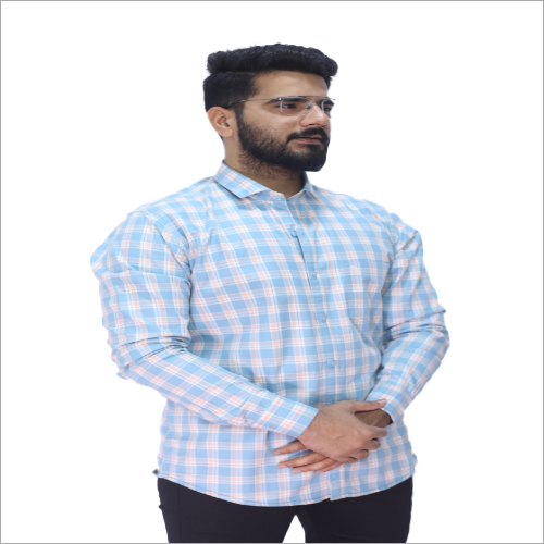 Cotton Satin Check Shirt - Full Sleeves , Summer Fashion in White Print