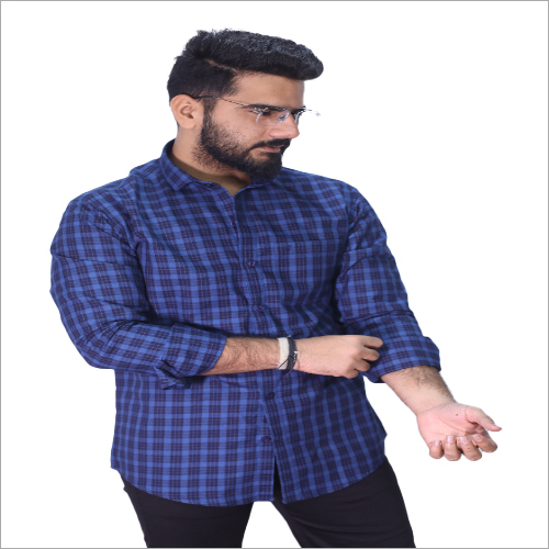 Tc 11682 Blue Small Checkerd Shirt Collar Style: Classic