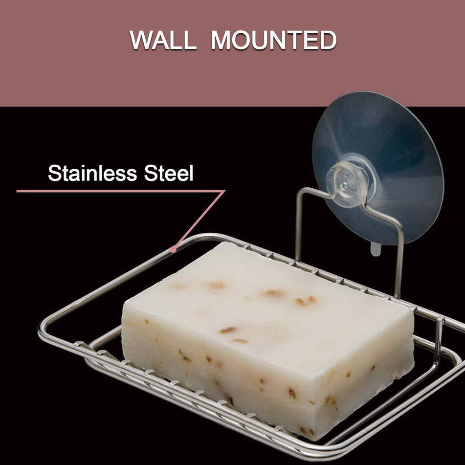 WALL MOUNTED STEEL SOAP HOLDER DISH CASE 13CM (5193)