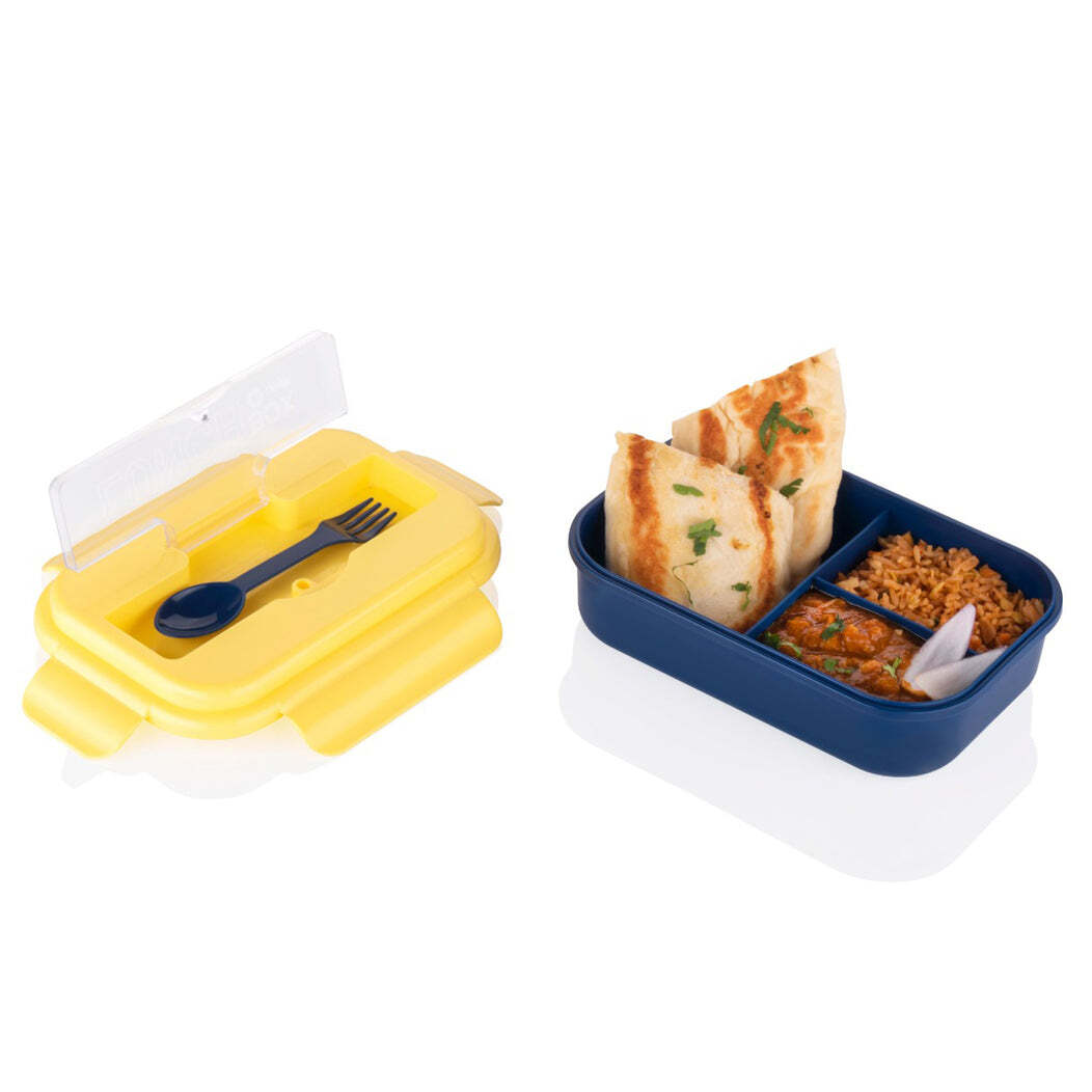 LUNCH BOX 3 COMPARTMENT PLASTIC LINER LUNCH CONTAINER(2809v)