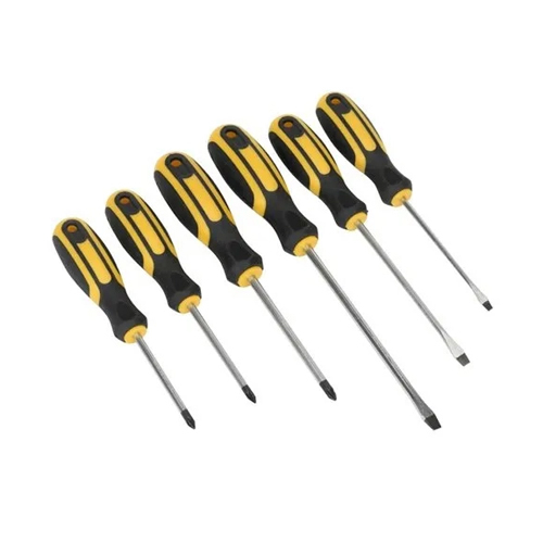 Silver-Yellow-Black Reversible Screw Driver