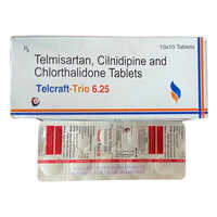 Telcraft-Trio 6.25 Telmisartan Cilnidine And Chlorthalidone Tablets