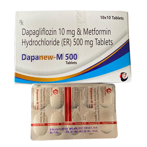 Dapagliflozin 10mg And Metformin Hydrochloride (ER) 500mg Tablets