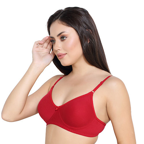 Ladies Red Cotton Non Padded Bra Size: Different Available