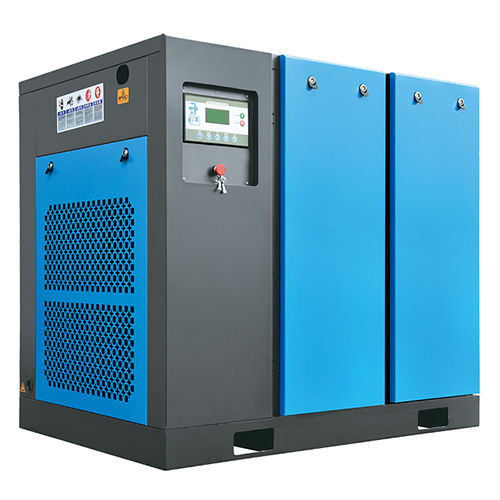 Blue Industrial Screw Air Compressor