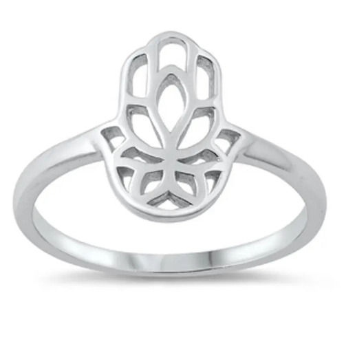 925 Sterling Silver Handcrafted Hamsa Ring Plain Silver Rings