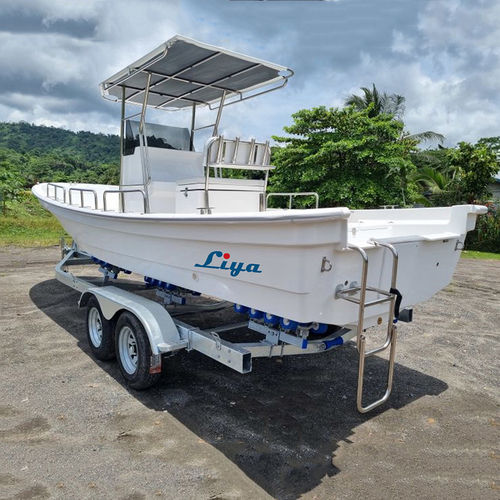 Liya sea fishing boats with engine 25ft fishing fiberglass panga boat