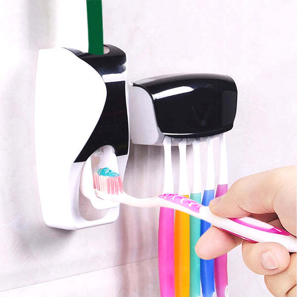 Squeeze Toothpaste Dispenser with 5 Toothbrush Holder (2416)