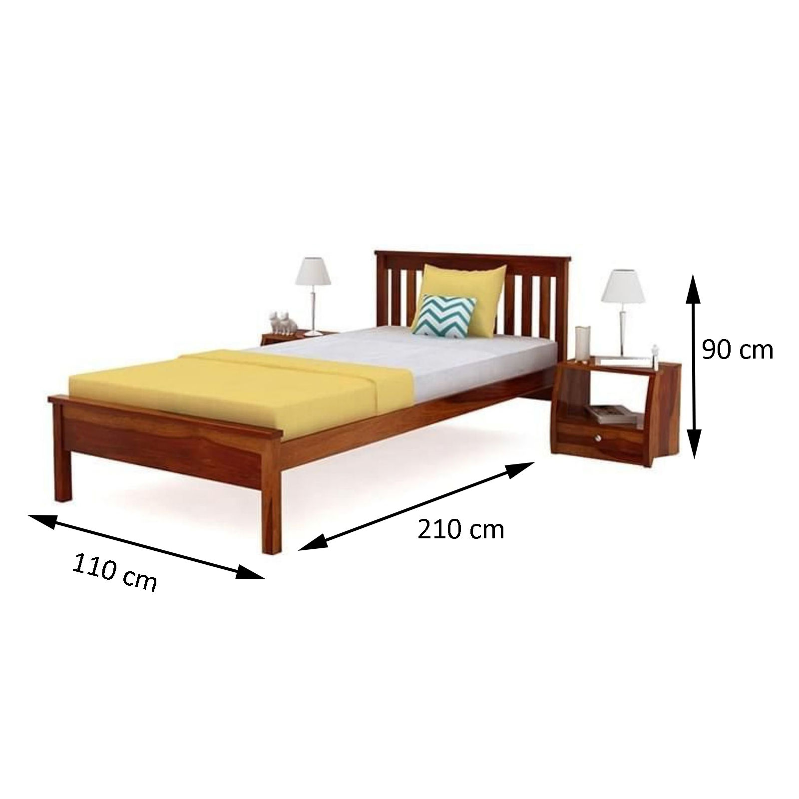 Single Bed with 2 Bed Side FSSB001