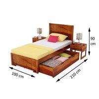 Single Bed With storage and 2 Bed Side FSSB002