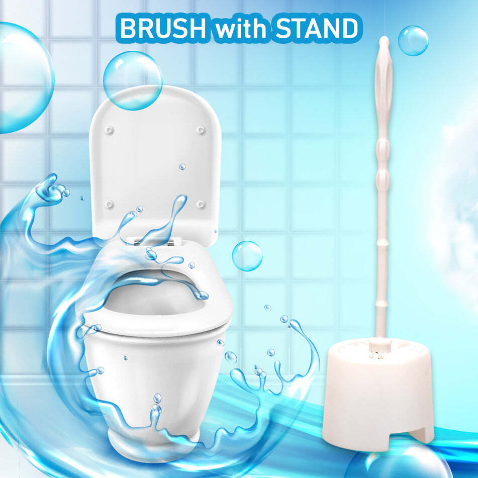 TOILET CLEANING BRUSH WITH POTTED HOLDER (6615)