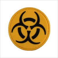 Rubber Labels - Silicone Rubber, 2.5mm Thickness, Round Shape, Yellow Color | Customized Pattern, Adhesive Sticker For Promotional Use