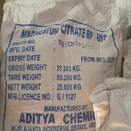 25Kg Magnesium Citrate Usp Application Pharmaceutical Industry at Best
