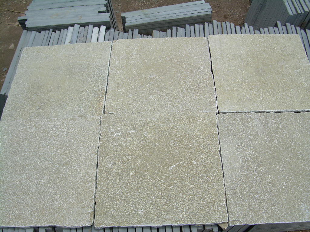 Tandur yellow limestone tumbled pavers