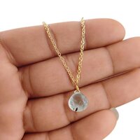 Black Rutilated Quartz Heart Shape 10mm Gold Vermeil Wire Wrapped Necklace