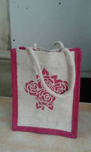 Rose  Digital Printed Jute Bag