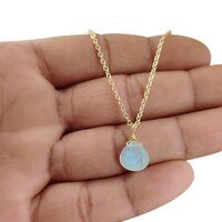 Rainbow Moonstone Heart Shape 10mm Gold Vermeil Wire Wrapped Necklace