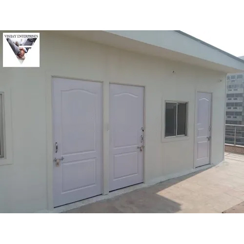 Prefabricated Portable Cabin - Metal Walls, Wood & Alloy Aluminum Door/Window | Versatile Use for Hotels, Restaurants, Offices, Guard Houses, Warehouses, Elegant White Design