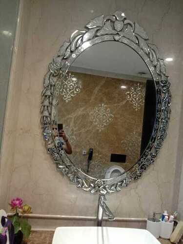 Silver & Transparent Designer Mirror