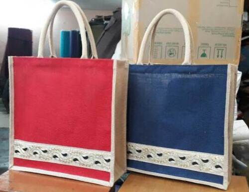 Embroidered Printed Jute Bag