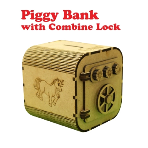 Piggy Bank With Combine Lock Plastic Toys
