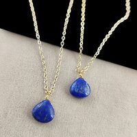 Gemstone Heart Shape 10mm Gold Vermeil Wire Wrapped Necklace