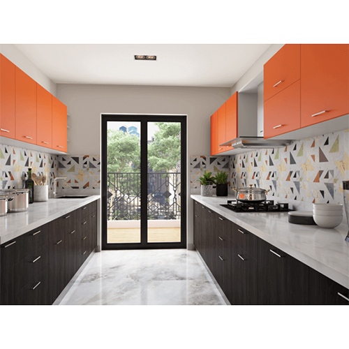 Island And Parallel Modular Kitchen
