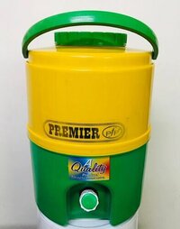 Water Cooler Jug - 20 Liters, Stainless Steel Double Wall Insulation, Ergonomic Handle, Screw-on Lid, Silver Finish