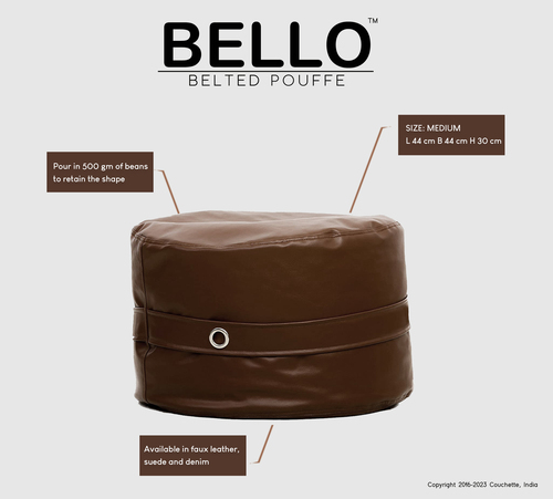 Bello Belted Pouffe Length: 44 Centimeter (Cm)