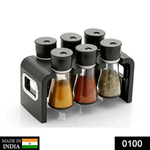 PLASTIC SPICE RACK MASALA ORGANISER (6 PCS)(0100)