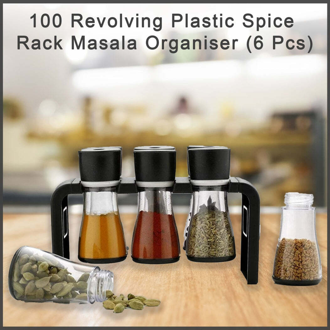 PLASTIC SPICE RACK MASALA ORGANISER (6 PCS)(0100)