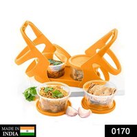 Lunch Box (0170) - Plastic Material, 2-layer Compact Design | Air Tight, Leak Proof, Stylish Carrying Case, Partitioned Bowls For Freshness