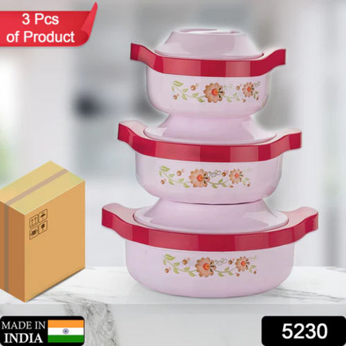 Casserole Set Of 3 Premium Casserole Big Size Microwave Safe 3 Pcs Set Floral Print Serve Casserole Set 800ml1500 Ml And 2500ml 5230