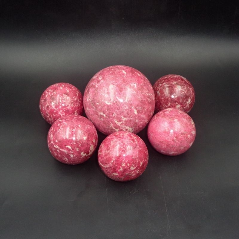 Thulite Gemstone Sphere Crystal Balls