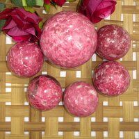 Thulite Gemstone Sphere Crystal Balls