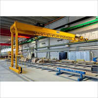 Semi Gantry Crane - Customized Size, 6-30m Span, Yellow Finish | New Electric Control Box, 20 Tonne Capacity, High Efficiency, Emergency Stop Feature