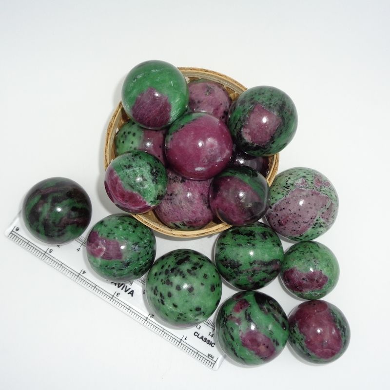 Natural Ruby Zoisite Gemstone Sphere Crystal Ball